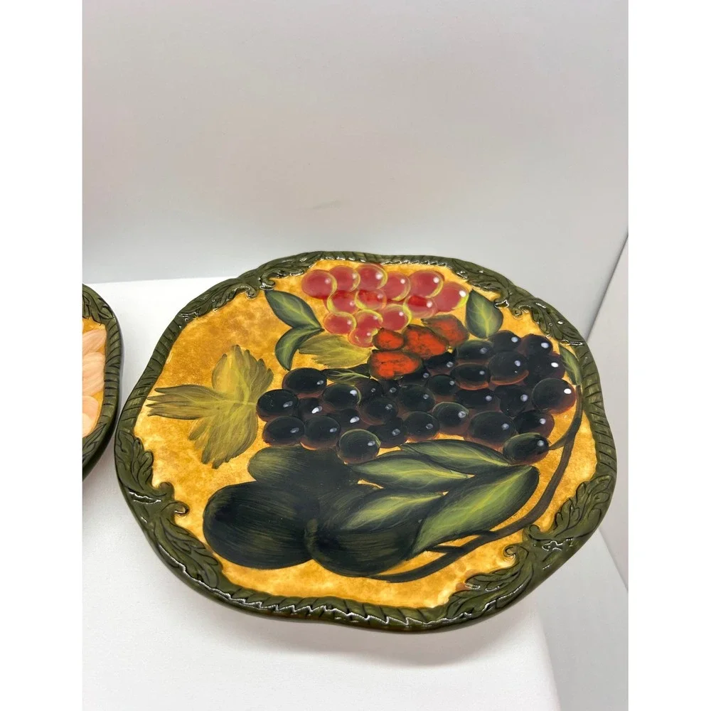 Raymond Waites Renaissance Salad Plates Set Fruit Floral Certified International